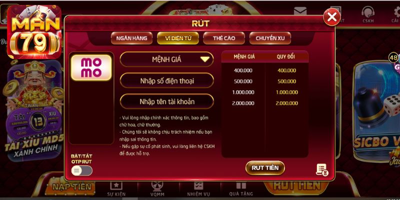Năm bước rút tiền thông qua phương thức tài khoản ngân hàng